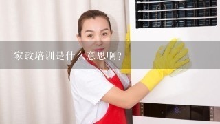 家政培训是什么意思啊？